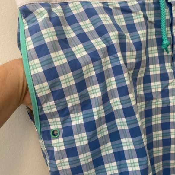 Original Penguin Blue Plaid Swim Trunks - Picture 2 of 8